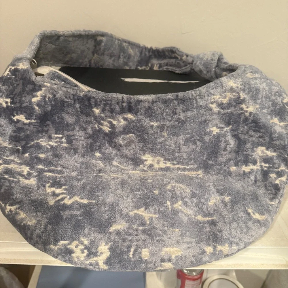New Hope Girls Hobo Bag Women OS Blue Excellent Velvet Chenille Knot Handle